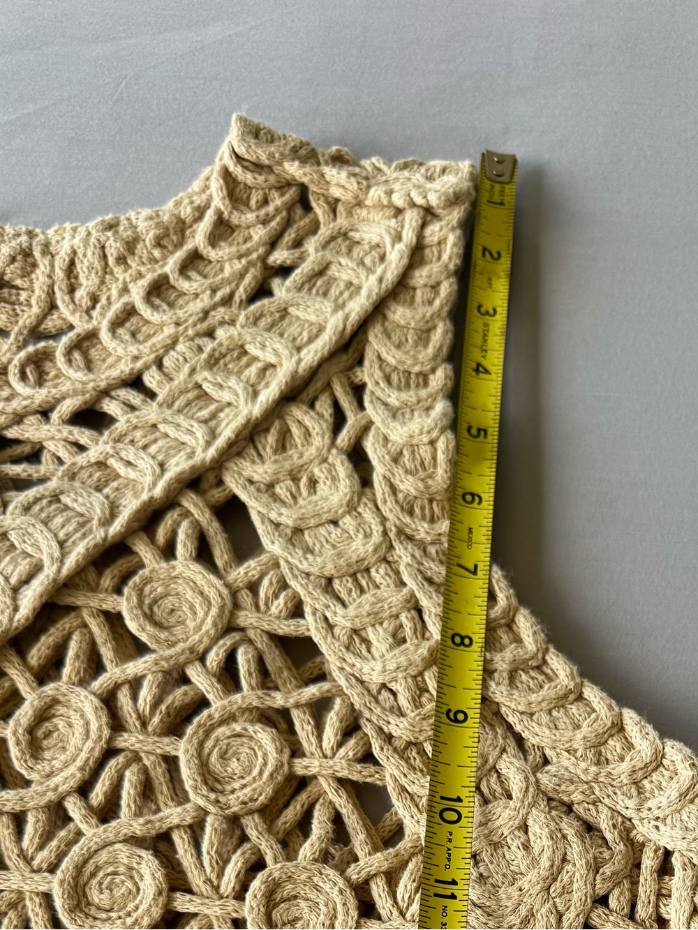 Cato Crochet Knit Tank Top in Beige - Picture 4 of 10